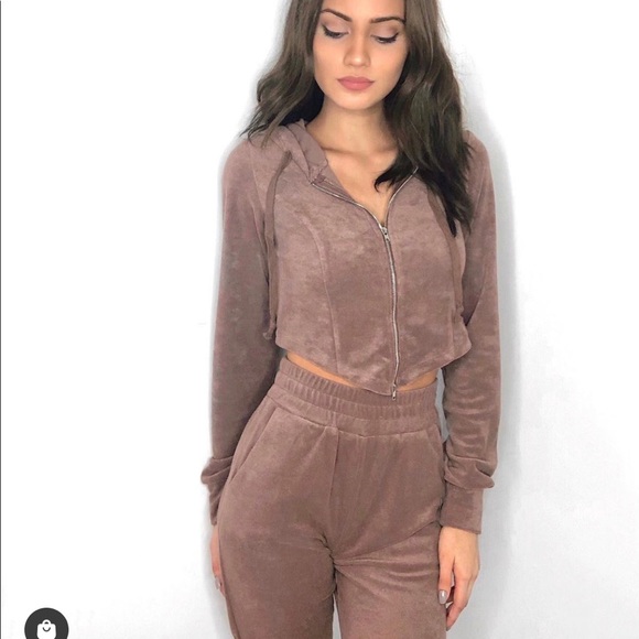 SOLD - Mia Corset Jogger Set Taupe - Picture 1 of 8